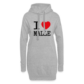 I love Malle - Hoodie-Kleid - Grau meliert - Vorne