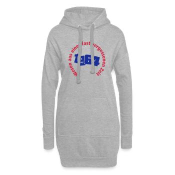 Jahrgang 1964 - Wesen aus einer anderen Zeit - Hoodie-Kleid - Grau meliert - Vorne