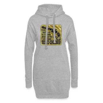 toi tu creuses! - Sweat-shirt à capuche long Femme - gris chiné - Devant
