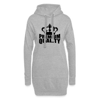 Premium Quality Crown Design - Sweat-shirt à capuche long Femme - gris chiné - Devant