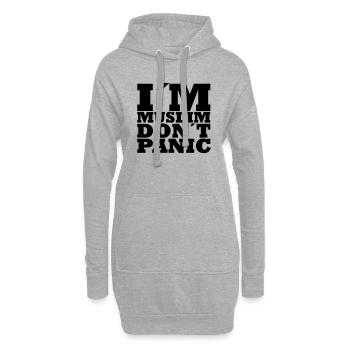 I´m Muslim dont panic kein panik - Hoodie-Kleid - Grau meliert - Vorne