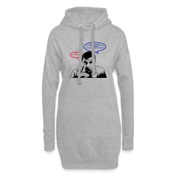 si y'en a aussi lino ventura - Sweat-shirt à capuche long Femme - gris chiné - Devant