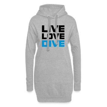 Live Love Dive Taucher T-Shirt - Hoodie Dress - heather grey - Front