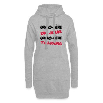 GRAND MERE un jour... - Sweat-shirt à capuche long Femme - gris chiné - Devant