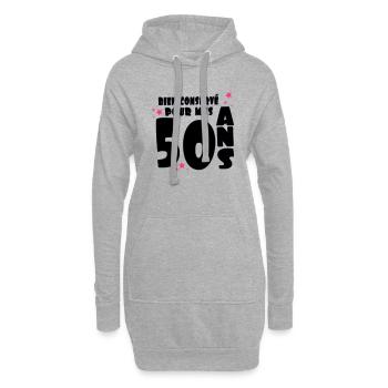 bien_conserve_pour_mes_50_ans - Sweat-shirt à capuche long Femme - gris chiné - Devant