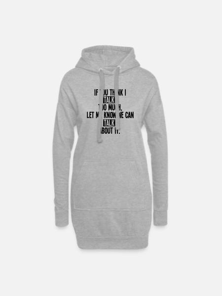 Talk, Talk, Talk - Hoodie Dress - heather grey