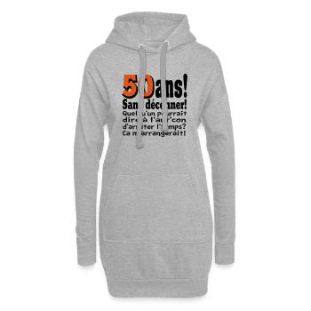 VISUEL,MOTIF POUR ANNIVERSAIRE SANS DEC - Sweat-shirt à capuche long Femme - gris chiné - Devant
