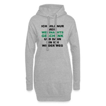 Mein Weihnachtsgeschenk - V2 - Hoodie-Kleid - Grau meliert - Vorne