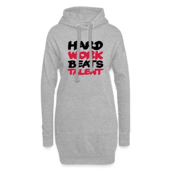 Hard work beats Talent - Sweat-shirt à capuche long Femme - gris chiné - Devant