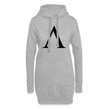 Lambda - Sweat-shirt à capuche long Femme - gris chiné - Devant