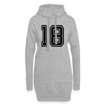 18 - Hoodie-Kleid - Grau meliert - Vorne