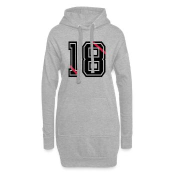 18 - Hoodie-Kleid - Grau meliert - Vorne