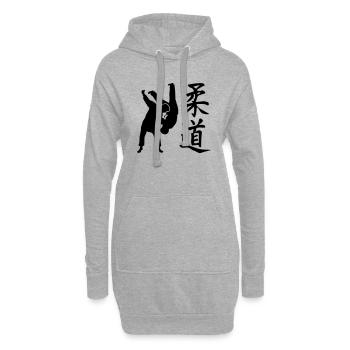 Judo - Sweat-shirt à capuche long Femme - gris chiné - Devant