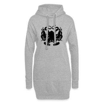 poulpe - Sweat-shirt à capuche long Femme - gris chiné - Devant