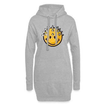 Smiley metallhead - Hoodie-Kleid - Grau meliert - Vorne