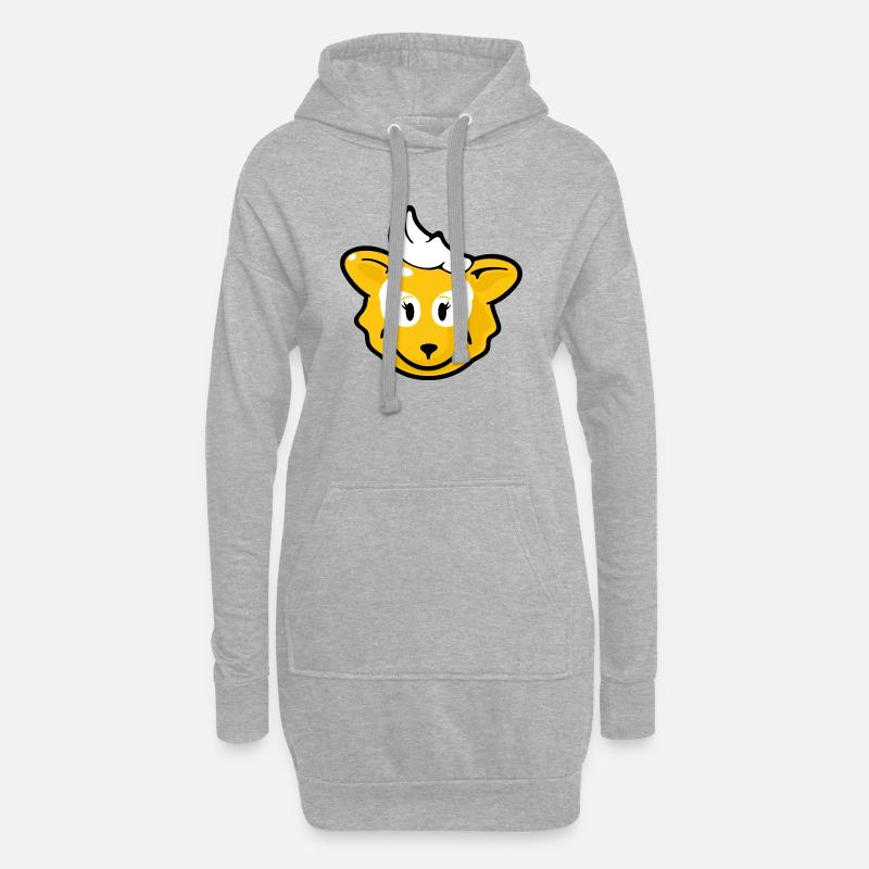 Smiley Fox - Hoodie-Kleid - Grau meliert