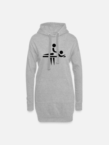Physiothérapeute - Sweat-shirt à capuche long Femme - gris chiné