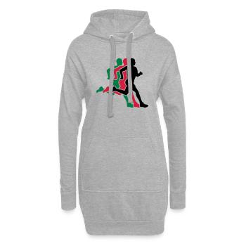 courir - Sweat-shirt à capuche long Femme - gris chiné - Devant