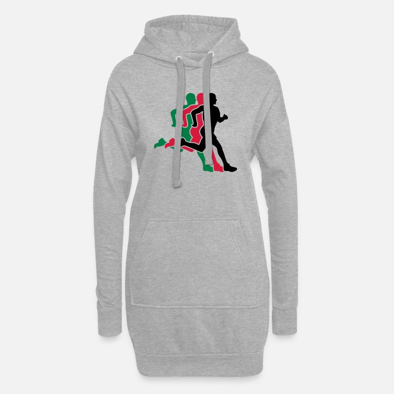 running - Hoodie-Kleid - Grau meliert