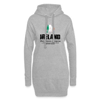 Kleeblatt - Irland Flagge - Hoodie-Kleid - Grau meliert - Vorne