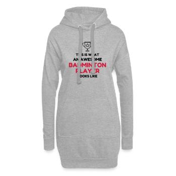 Badminton / Badminton Player / Birdie / Sport - Hoodie-Kleid - Grau meliert - Vorne