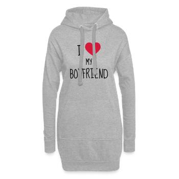 Amour / Saint Valentin / Coeur / Bébé / Love - Sweat-shirt à capuche long Femme - gris chiné - Devant