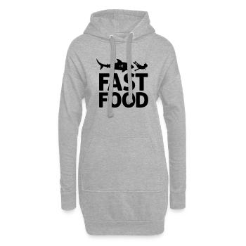 fast food - Hoodie-Kleid - Grau meliert - Vorne
