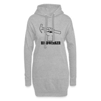 handwerker_01 - Hoodie-Kleid - Grau meliert - Vorne