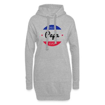 Papa Fête des Pères Naissance Bébé Anniversaire - Sweat-shirt à capuche long Femme - gris chiné - Devant
