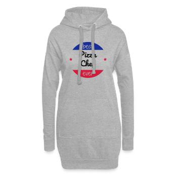 pizza / pizzaiolo / chef / italie / pizzaiola - Sweat-shirt à capuche long Femme - gris chiné - Devant
