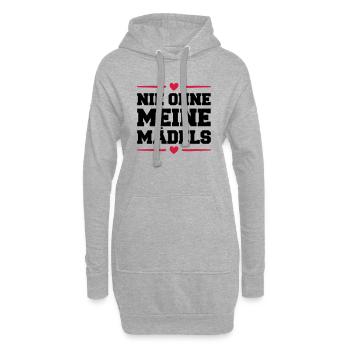 nie ohne meine maedels herz - Hoodie-Kleid - Grau meliert - Vorne