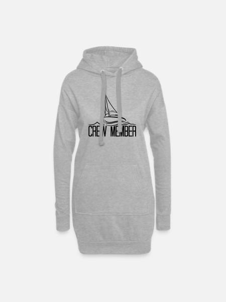 freunde crew member mitglied segeln boot schiff ve - Hoodie-Kleid - Grau meliert