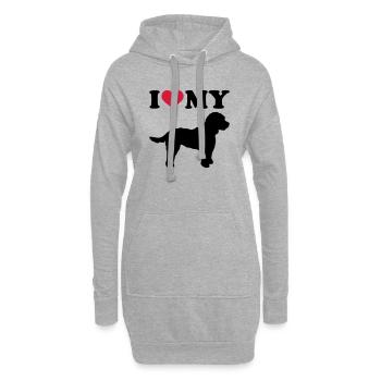 Cockapoo - Sweat-shirt à capuche long Femme - gris chiné - Devant