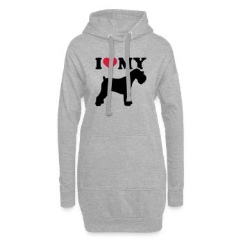 Zwergschnauzer - Hoodie-Kleid - Grau meliert - Vorne