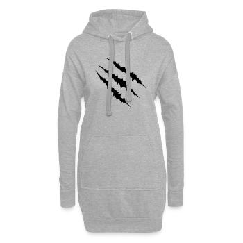 krallen_001 - Hoodie-Kleid - Grau meliert - Vorne