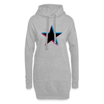 Effet étoile 3D - Sweat-shirt à capuche long Femme - gris chiné - Devant