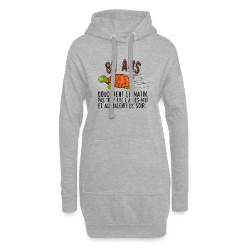 80 ans tortue anniversaire doucement vite ralenti - Sweat-shirt à capuche long Femme - gris chiné - Devant