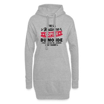 j'ai la meilleure copine du monde - Sweat-shirt à capuche long Femme - gris chiné - Devant