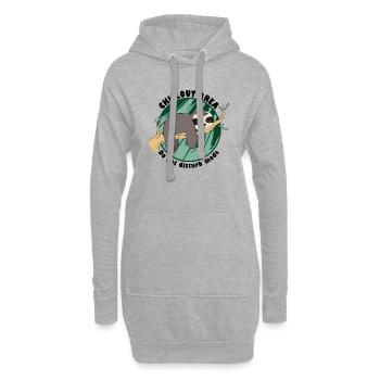 Faultier Chillen Nicht stören Schlafen Ausruhen - Hoodie-Kleid - Grau meliert - Vorne