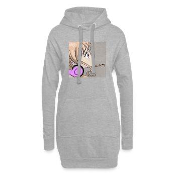 Just a girl who loves Anime - Hoodie-Kleid - Grau meliert - Vorne