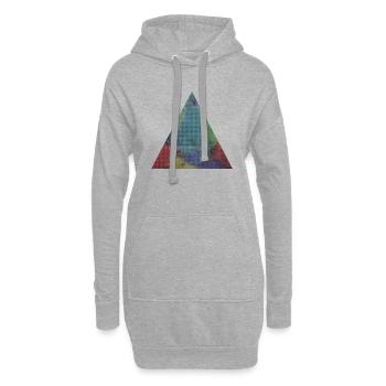 Dreieck mit bunter Struktur Comic - Hoodie-Kleid - Grau meliert - Vorne