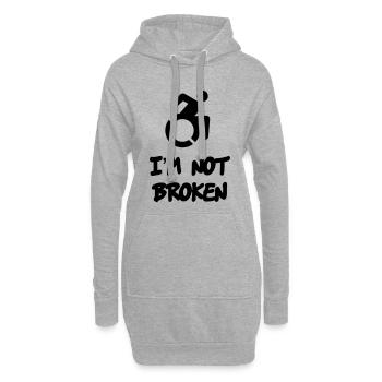 Ein Rollstuhlfahrer ist nicht kaputt * - Hoodie-Kleid - Grau meliert - Vorne