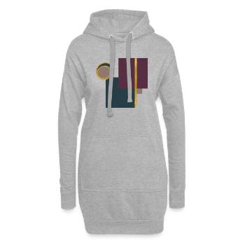 Geometric Artwork with Squares, Circles and Gold - Hoodie-Kleid - Grau meliert - Vorne