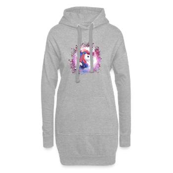 einhorn ,kopf, rosa,pferd, graffiti,malerei - Hoodie-Kleid - Grau meliert - Vorne