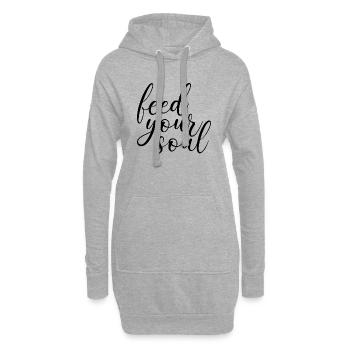 Feed your Soul Motivation Inspiration Seele Spruch - Hoodie-Kleid - Grau meliert - Vorne