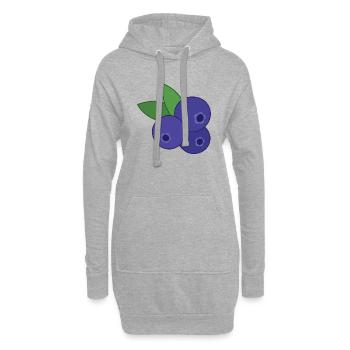 Blaubeere Heidelbeere - Hoodie-Kleid - Grau meliert - Vorne