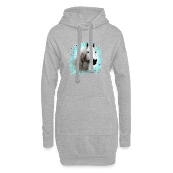 cheval , moisi ,graffiti , peinture,cheval blanc, - Sweat-shirt à capuche long Femme - gris chiné - Devant