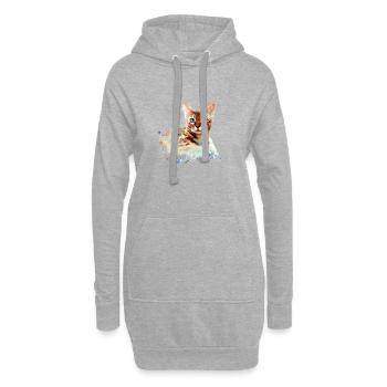 chat bengal, chat, bengale, graffiti, peinture, aquarelle - Sweat-shirt à capuche long Femme - gris chiné - Devant