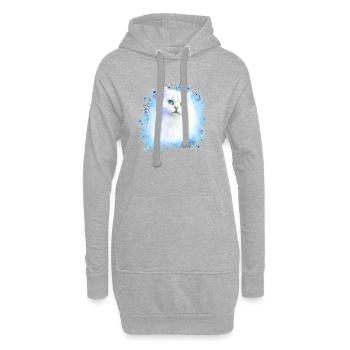 chat persan, chat siam, chat, chat blanc, graffiti - Sweat-shirt à capuche long Femme - gris chiné - Devant