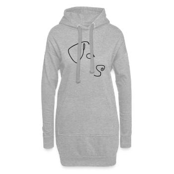 labrador retriever minimal - Sweat-shirt à capuche long Femme - gris chiné - Devant